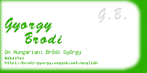 gyorgy brodi business card