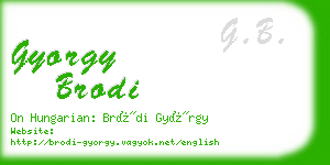 gyorgy brodi business card